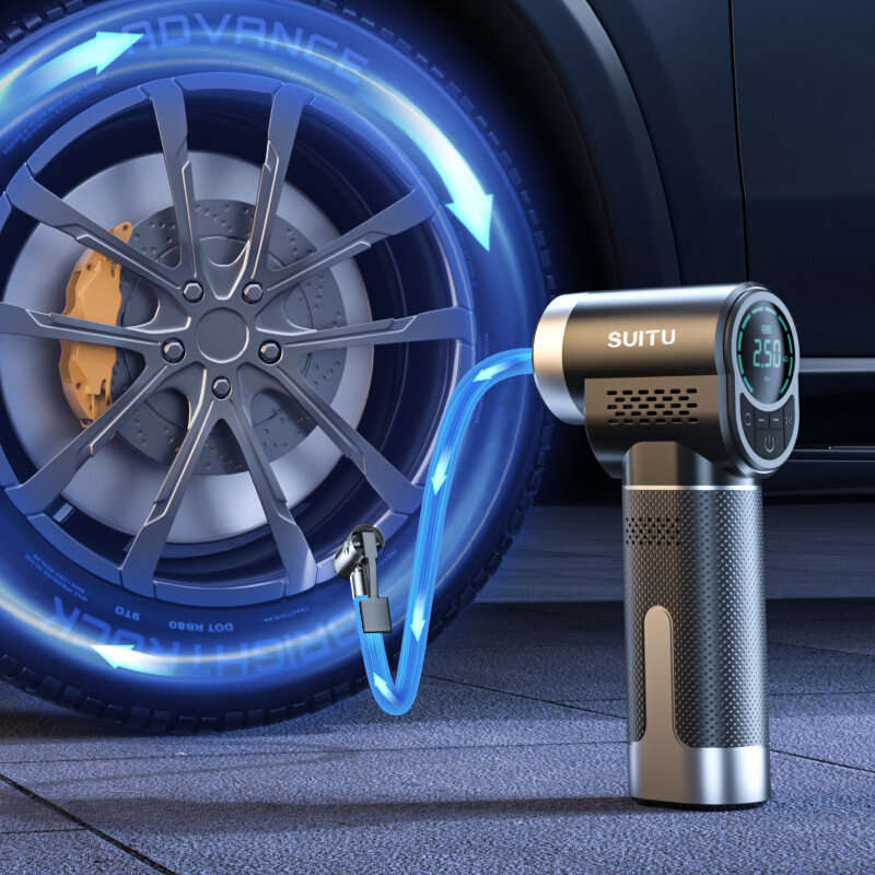 Portable 60W Electric Cordless Air Pump High Pressure 17 Cylinders Car Inflatable Pump with LED Ligh