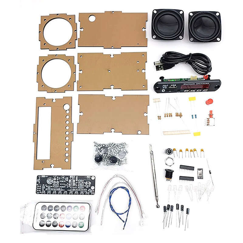 FM Radio DIY Electronic Parts bluetooth Audio Production Kit Multifunctional with Level Indicator Su