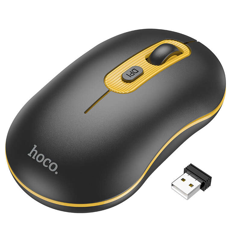 HOCO GM21 2.4G Wireless Mouse 1600 DPI 4D Button Business Mouse Mute Mice for Home Office