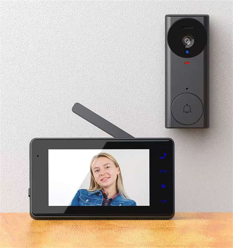 M17A Visual Doorbell 2.4G Wireless 4.3 Inch IPS Screen 640x480 Resolution 1500mAh Battery Long Range