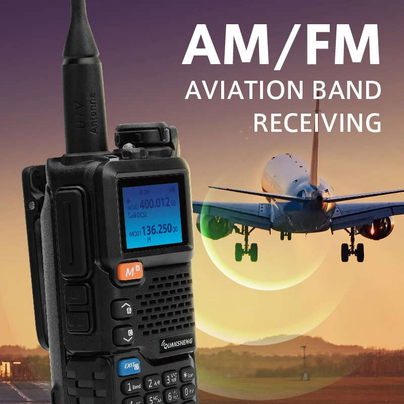Quansheng UV-5R PLUS Walkie Talkie 5W Air Band Radio Charge UHF VHF DTMF FM Scrambler NOAA Wireless