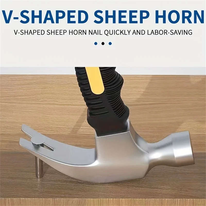 Mini Ramshorn Hammer Carbon Steel 160mm Lightweight Ergonomic Handle Multifunctional Portable Carpen