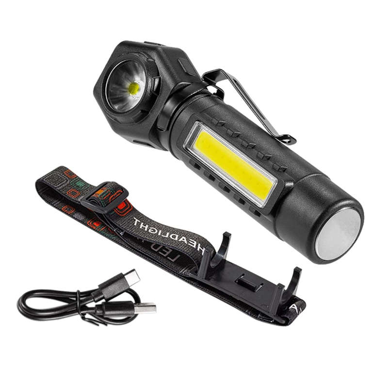 BIKIGHT LED COB Dual Light 2 in 1 Headlamp Flashlight,1800mAh Type-C Rechargeable Magnetic Work Ligh