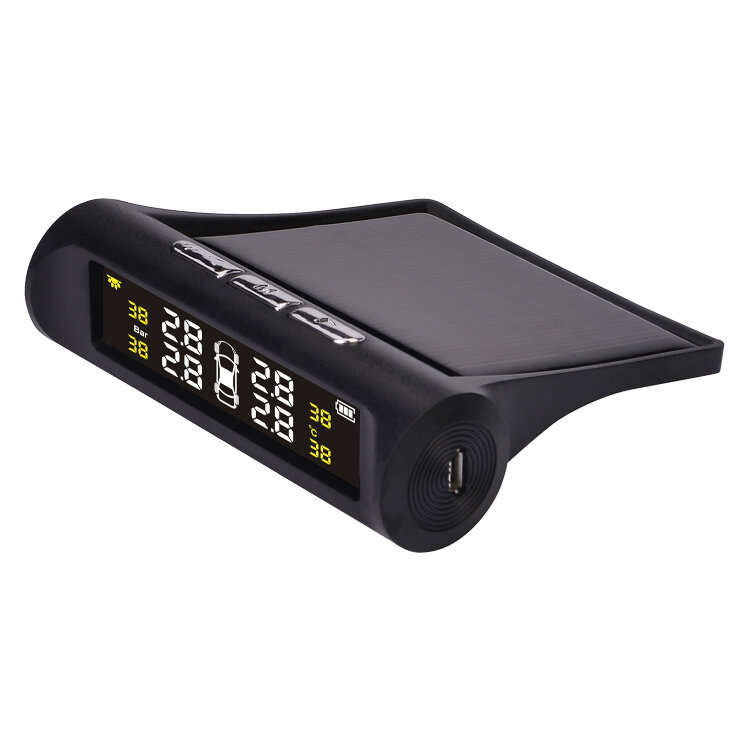 Solar Power TPMS Car Tire Pressure Alarm Monitor System Auto Security External Sensor Tyre Pressure