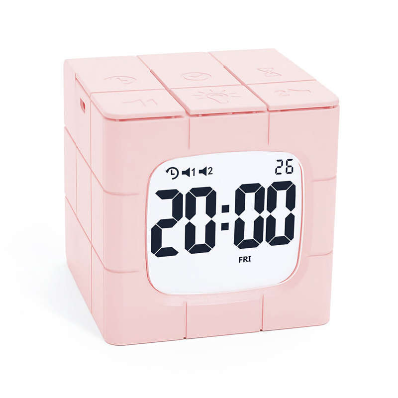 Magic Cube Alarm Clock LED Multifunctional Time Manager USB Charging Alarm Clock Timer Study Cooking