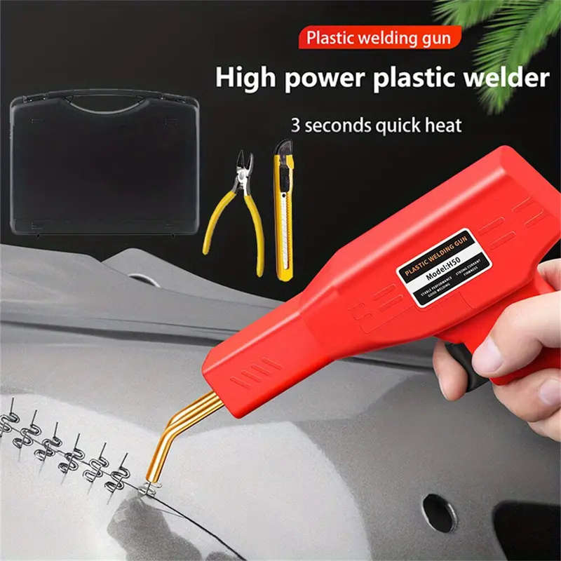 EU Plug Red Portable Plastic Welding Machine Quick and Easy Operation Ergonomic Design Stainless Ste