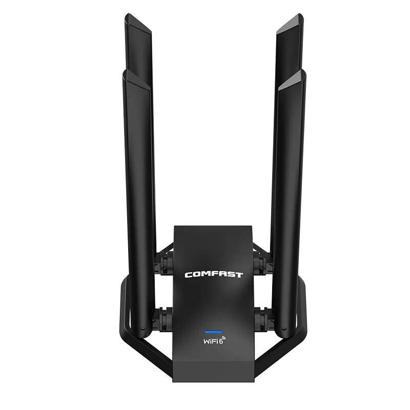 COMFAST CF-975AX USB 5374M WiFi6 Network Card with 4*5dBi Antennas Type-C to USB3.0 Wi-fi Dongle 802