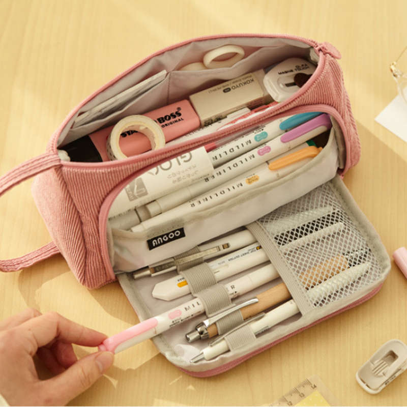 Angoo Pencil Bag Pen Case Large Capacity Marker Holder Pouch Stationery Organizer with Zipper for Sc