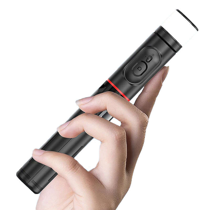 Q12S Portable Wireless bluetooth Phone Telescopic Selfie Stick Tripod with Filling Light Multifuncti