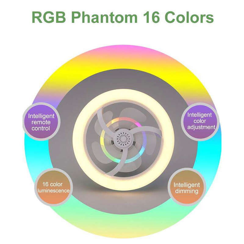 E27 50W 220V Ceiling Fan Bulb With LED Light And Remote Control Chandelier RGB Color Dimmable Ventil