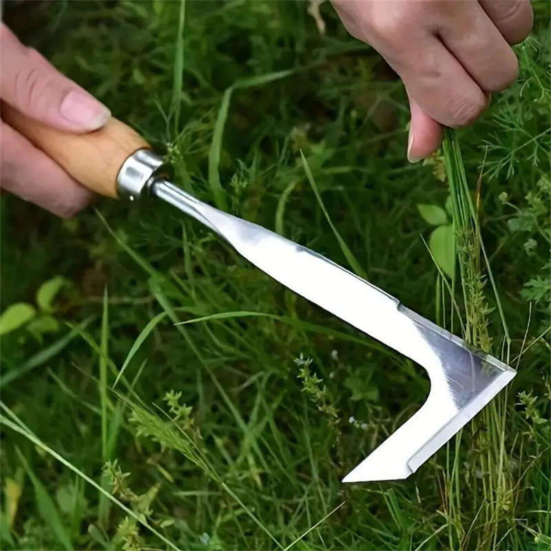 Weeding Machine with Crack Weeding Feature Ergonomic Wood Handle Versatile Garden Tool for Uprooting