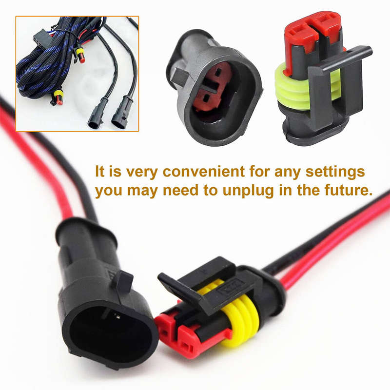 240Pcs 20 Kits 2 Pin Connector Automotive Electrical Connectors Quick Connect 2 Pin Wire Connectors