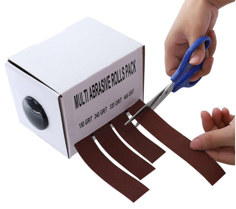 4pcs Abrasive Paper Sandpaper With Dispenser Drawable Emery Cloth Roll Polishing Tearable Abrasive C