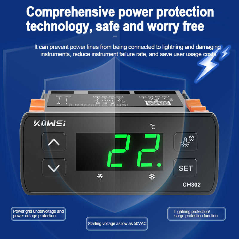 KWS-CH302 AC110-220V LED Digital Thermostat for Incubator Temperature Controller Dual Sensor Refrige