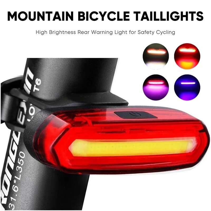 Bike Taillight 600mAh Battery 4 Light Modes USB-C Rechargeable IPX6 Waterproof Wear-resistant Lightw