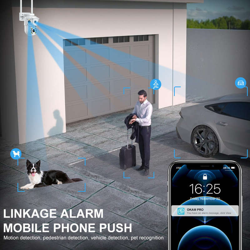 K30 2-Lens WIFI IP Camera 1080P Full Color Outdoor Waterproof Night Vision WiFi Surveillance Camera