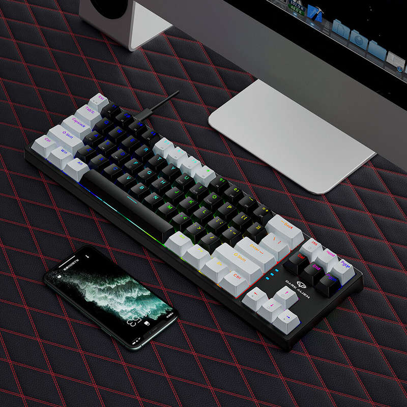 DarkAlien K710 Mechanical Gaming Keyboard 71 Keys Blue/Red Switch Hot Swappable RGB Backlit Detachab