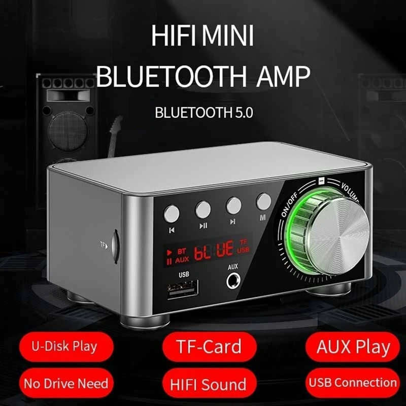 bluetooth Digital Power Amplifier D-Class Mini Amplifier HiFi Sound MP3 Player Lossless Player Mini