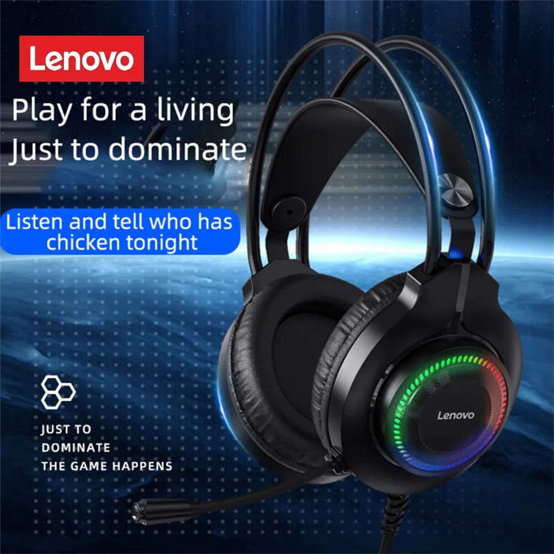 Lenovo ThinkPlus G20 Gaming Headset 3.5mm USB7.1 Surround Sound HIFI Stereo Colorful Light Gamer Hea