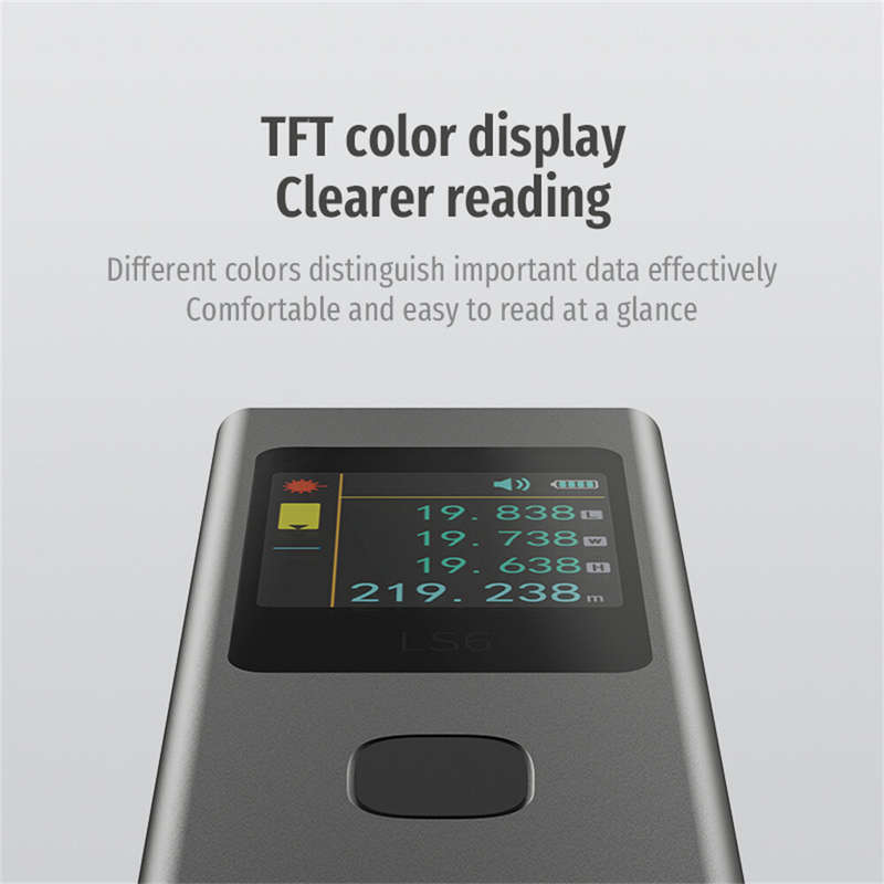 ATUMAN 3In1 LS6 Laser Distance 40m Range Measuring Instrument 300mAh Battery TFT Color Display 17+ F