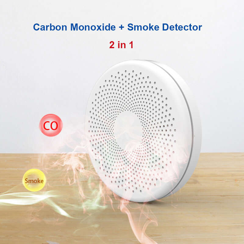 2 in 1 Version WiFi Function Tuya And Smart Life Smoke Detector Sensor & Carbon Monoxide Co Gas Dete