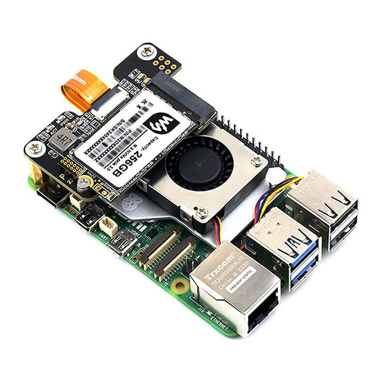 Raspberry Pi 5 PCIe to M.2 Mini Adapter Board Supports NVMe Protocol M.2 Solid State Drive High-spee