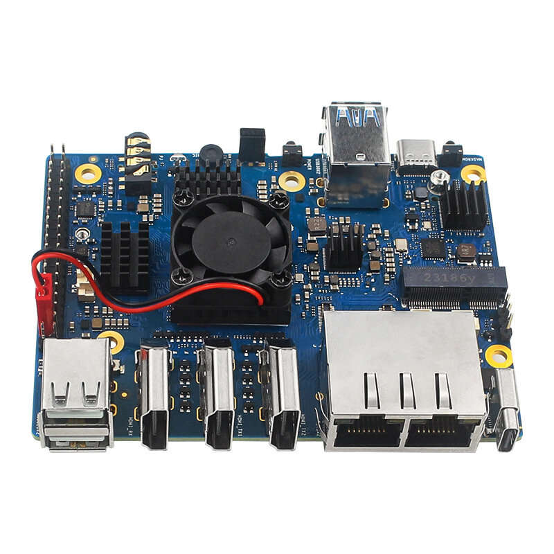 Orange Pi 5 Plus Cooling Fan Aluminum Heat Sink Dissipation with Thermal Pads CPU Chip Cooling for O