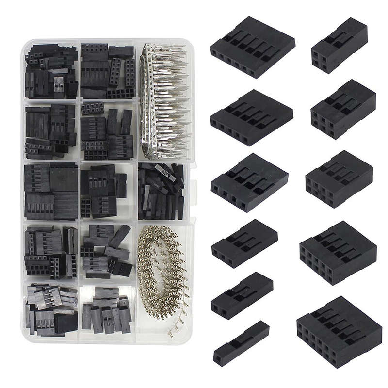 620PCS 2.54MM Dupont Cord Jumper Wire Pin Header Connector Rubber Shell Connector Housing with Termi