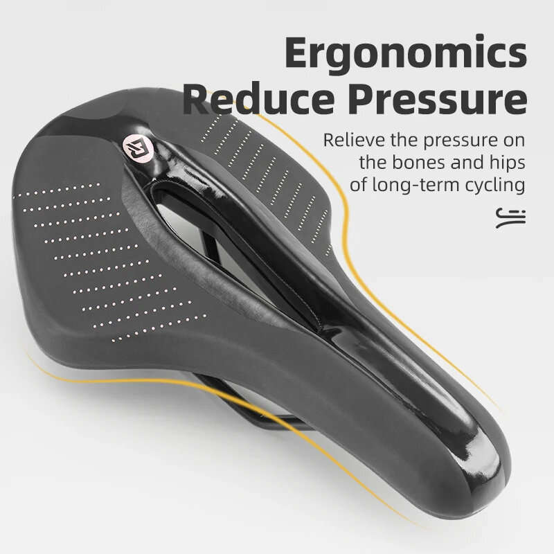 ROCKBROS Bicycle Saddle Breathable Soft Waterproof Shock Absorption Bike Cushion Seat for MTB Road B