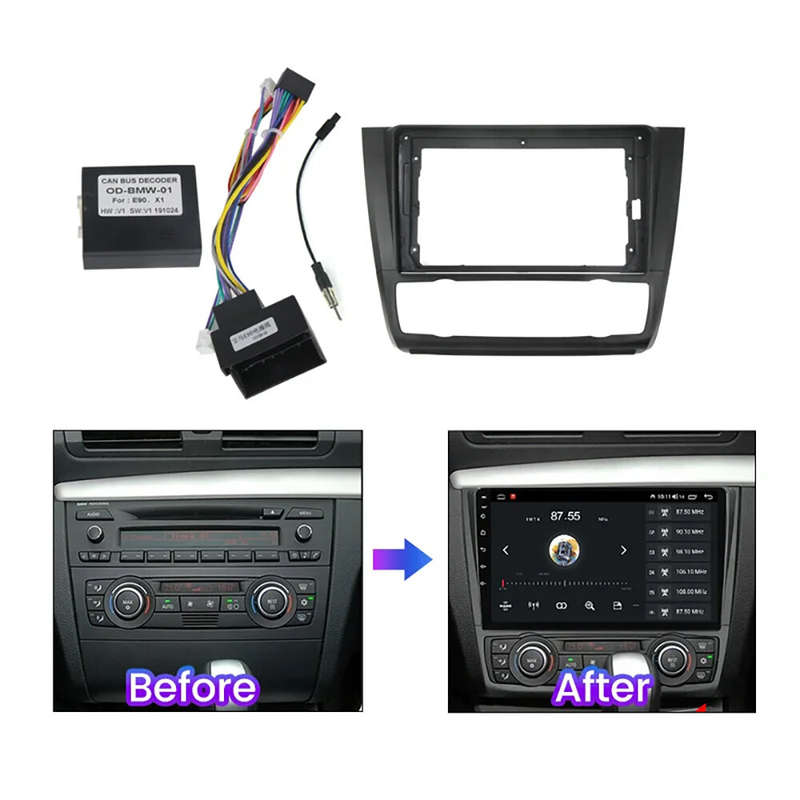 9 inch Car Player Panel Plate Trim Bracket Kit Dashboard Radio Frame Trim Strip 2 Din Stereo Radio f