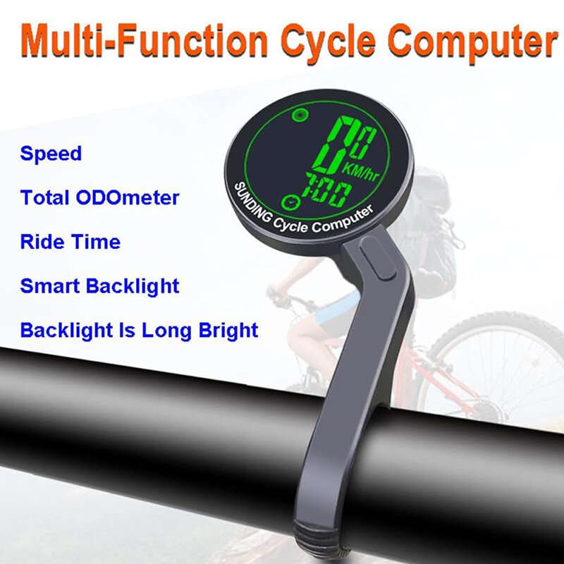 SunDing Wireless Bicycle Computer 16 Functions Waterproof Automatic Backlight Sensor Bike Speedomete