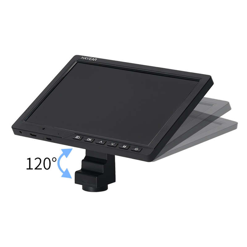 10.1 inch LCD HD Video Microscope with 150X C Mount Lens Electronic Microscope Camera with Metal Sta