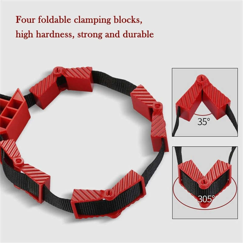 Woodworking Soft Belt Strap Clamp Versatile Durable with Foldable Clamping Blocks Ideal for DIY Proj