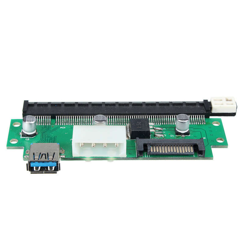 PCI-E Extender Card Adapter PCI Express 1X to 16X Extender Mining Rig 60cm USB 3.0 6Pin Power Mining
