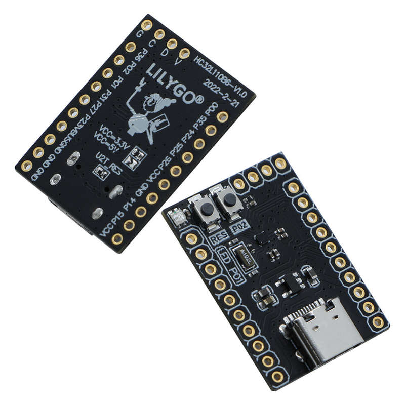 LILYGO T-HC32 HC32L110B6 Smallest Size MCU Ultra-low Power Flexible Power Management WS2812 For Keil
