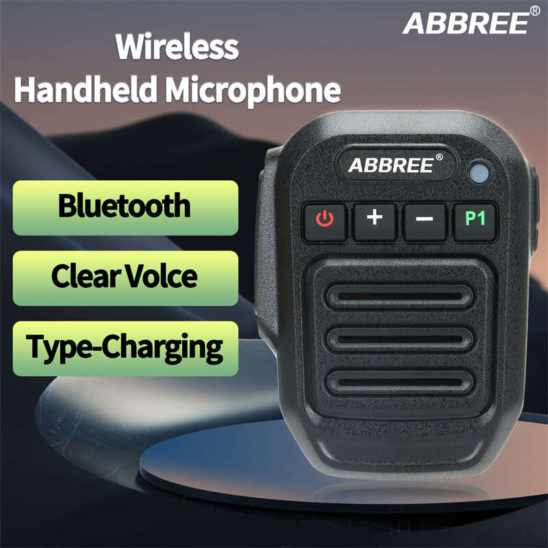 ABBREE Walkie Talkie Wireless bluetooth Handheld Speaker Mic Shoulder Microphone for BaoFeng Quanshe