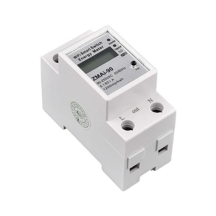 ZMAI-90 220V/110V AC 50Hz/60hz Tuya APP Single Phase Din Rail WIFI Smart Energy Meter Power Consumpt