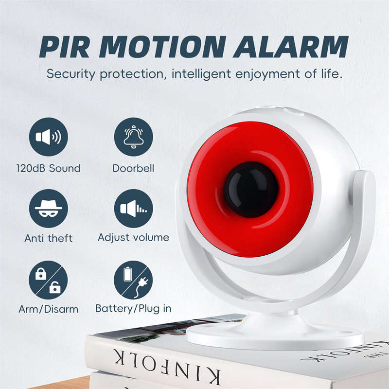 PIR Motion Sensor Alarm with Remote Control Indoor Wireless Infrared Security Motion Detector with 1