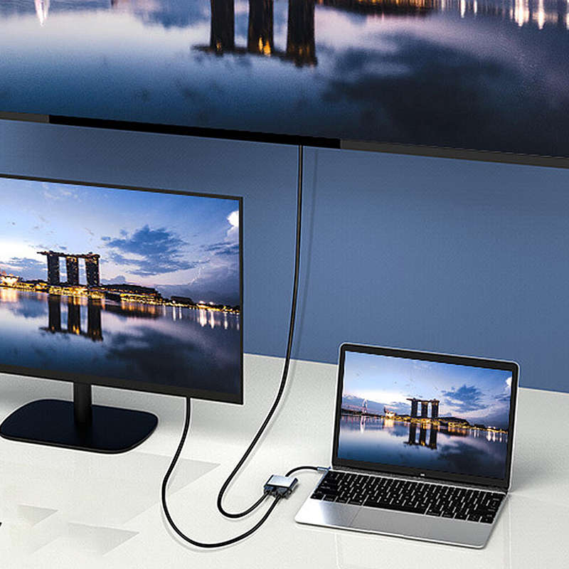 4 in 1 Type-C Docking Station 100W PD 4K/30Hz HDMI 1080P VGA USB3.0 Hub USB-C Splitter Adaptor for P
