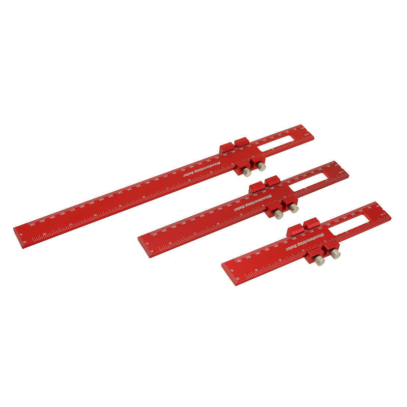 3pcs Aluminum alloy Precision Pocket Ruler Woodworking Positioning Scribing Gauge Carpenter Markinig