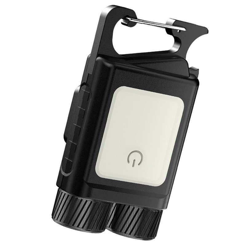 2 in1 Mini Outdoor Portable LED Flashlight Lantern Type-C USB Charging Work Lamp Power Display Multi