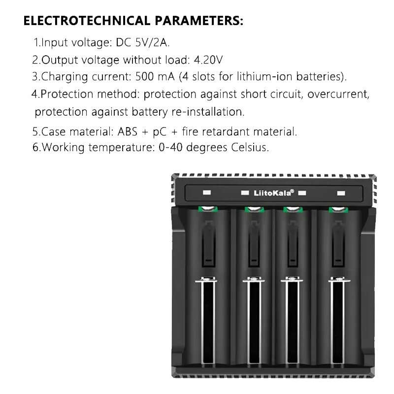 LiitoKala Lii-L4 3.7V 18650 Charger Li-ion Battery USB Independent Charging Portable High Power Disc