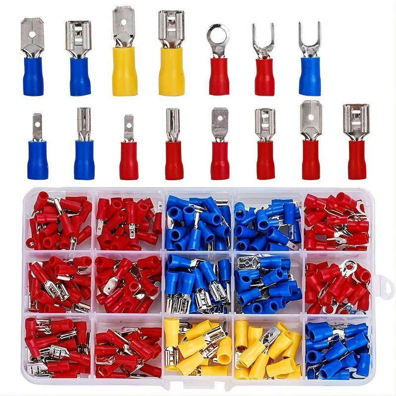 280Pcs Spade Terminals Insulated Cable Connector Electrical Wire Crimp Butt Ring Fork Set Lugs Rolle
