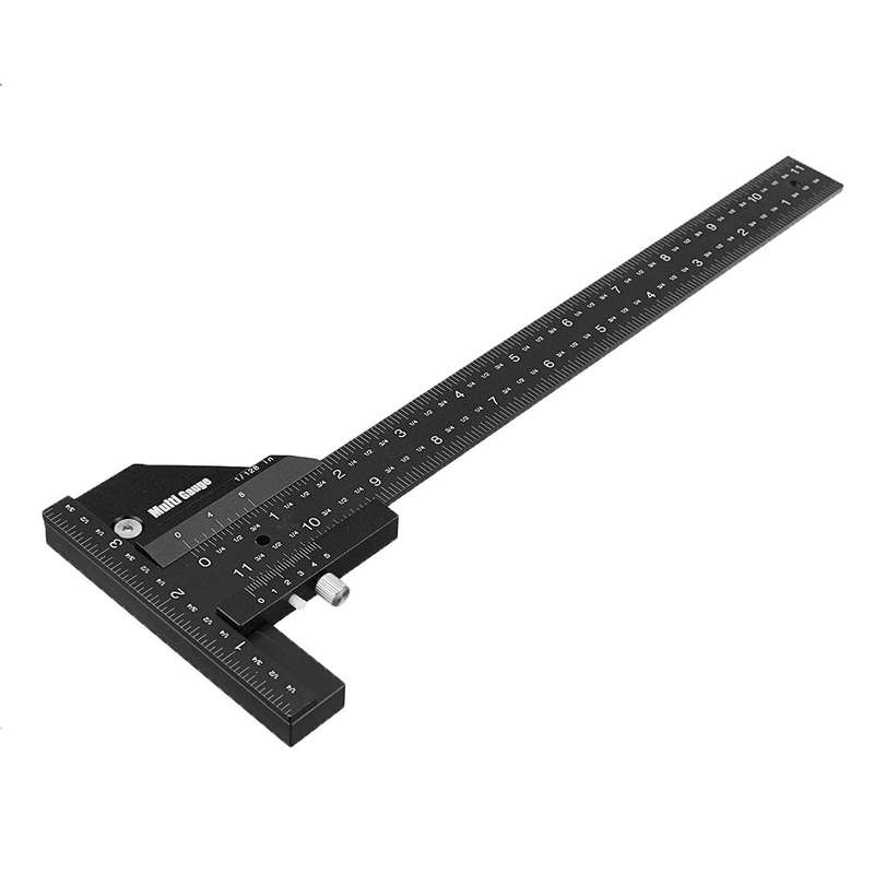 Doctorwood Multifunction Inch and MM Woodworking Scriber Gauge Aluminum Measuring Marking Framing Ru