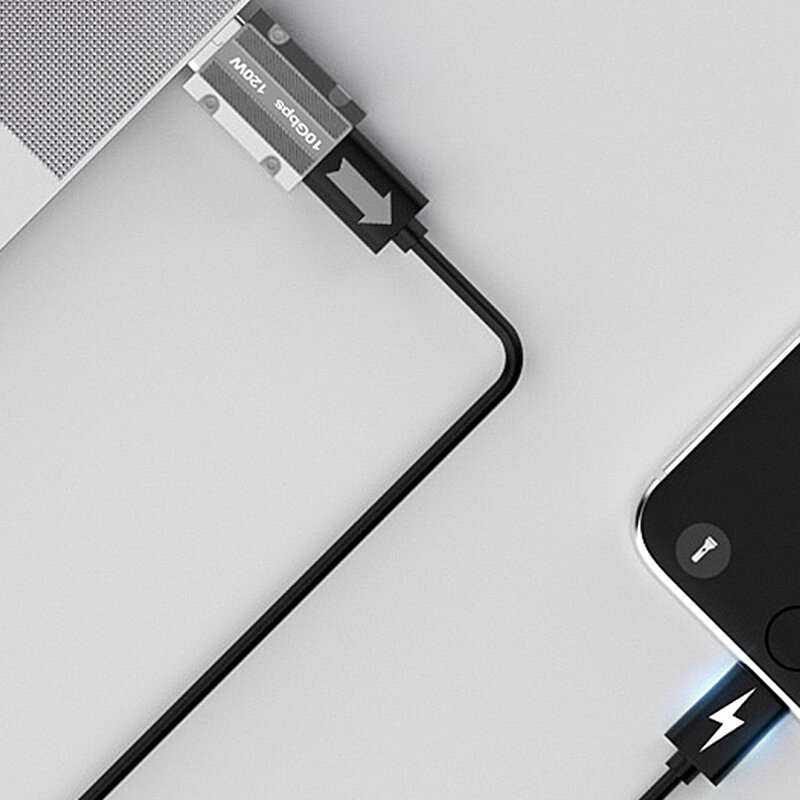 120W Type-C to USB3.0 OTG Adapter 10Gbps High-speed Transmission USB Male to Type-C Female Connector