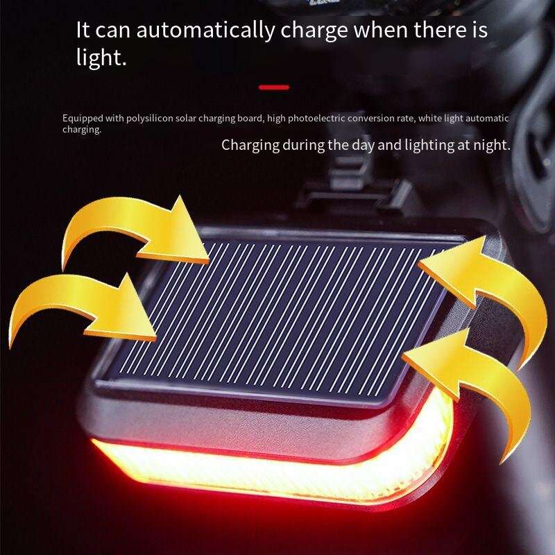 Bikight Solar Bike Taillight 600mAh Battery 6 Light Modes Type-C Solar Charging Waterproof Bicycle R