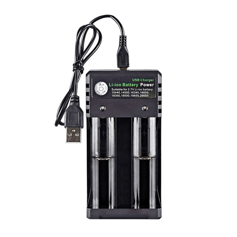 2 Slot 18650 Battery Charger CH2 USB DC 5V 1-2A Input DC 4.2V 1000mA Output for 3.7V Li-ion Battery