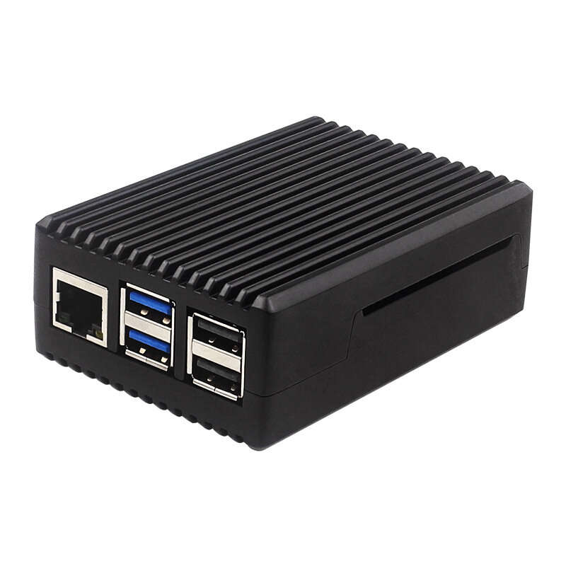 Raspberry Pi 5 Passive Cooling Case Aluminum Alloy Dissipation Striped Shell Box