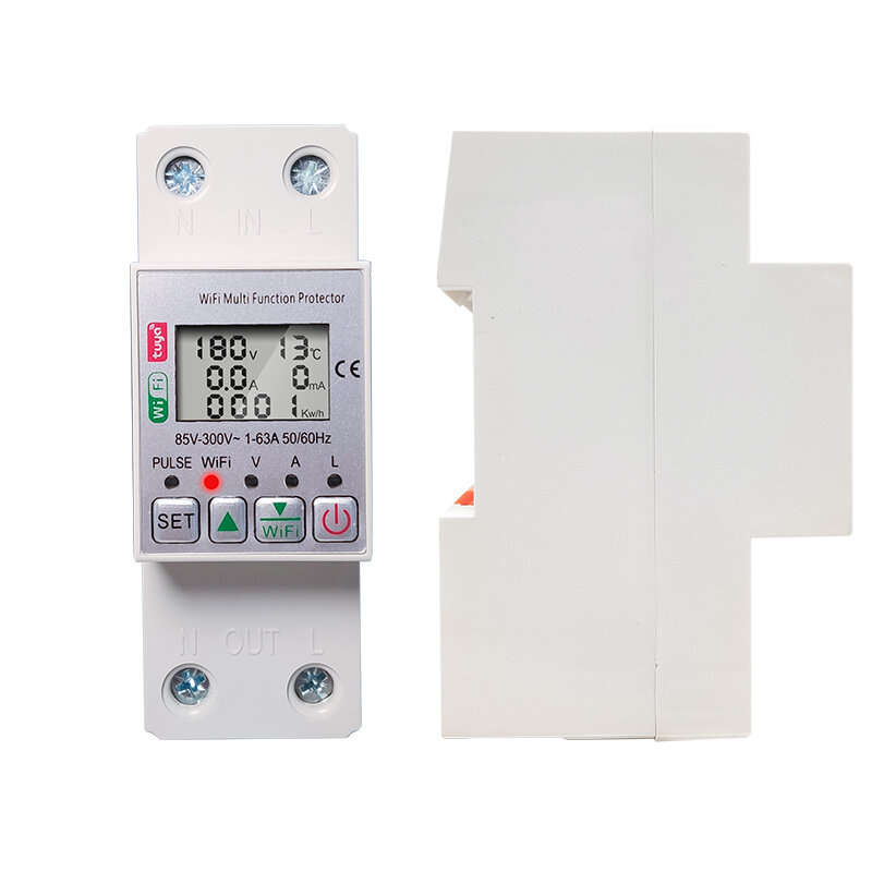 MAIQ-63 63A 110V 220V Tuya WiFi Energy Meter Kwh Metering Switch Timing Function with Voltage Curren