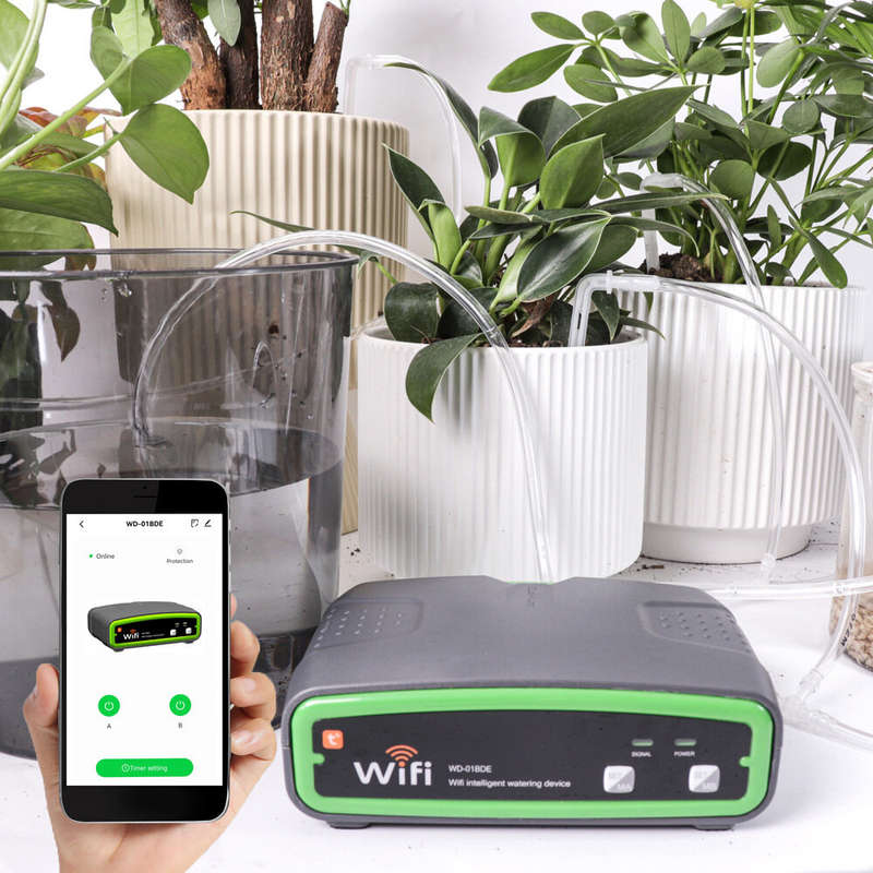 WiFi Smart Double Pump Automatic Watering Device Mobile Phone Remote Control Timing Setting Low Nois